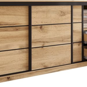 Komoda do sypialni z drążkiem 200 cm LOFT dąb wotan 702267