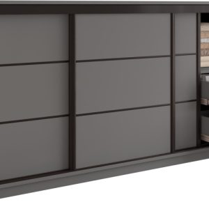Komoda do sypialni z drążkiem 200 cm LOFT grafit 702303