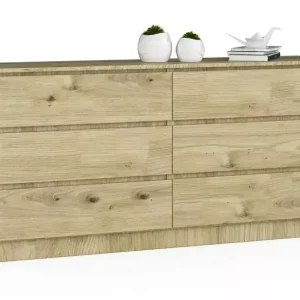 Komoda do sypialni z gładkim frontem dąb artisan – Naeno 708253