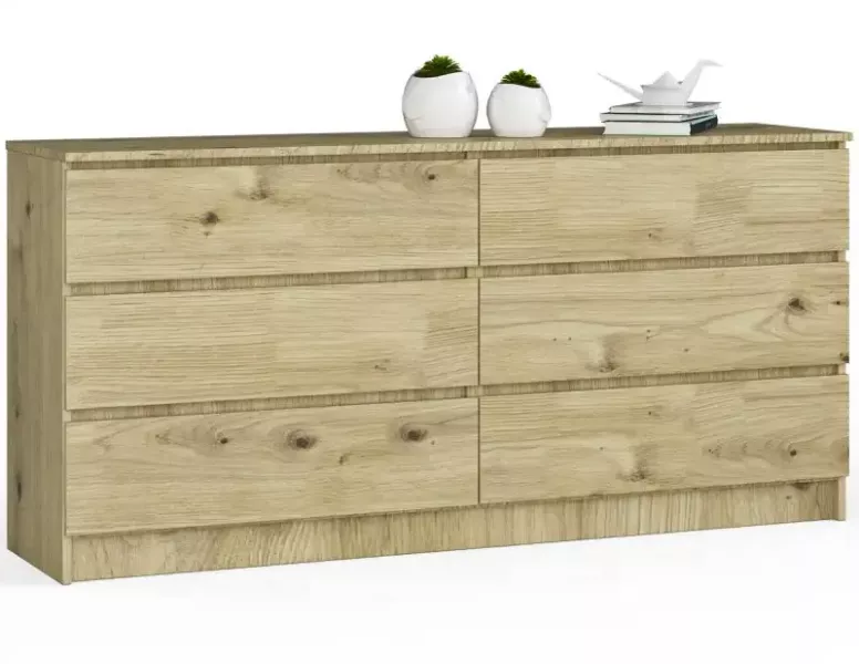 Komoda do sypialni z gładkim frontem dąb artisan - Naeno 708253