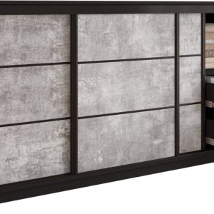 Komoda do sypialni z szufladami 200 cm LOFT czarny / beton 702282 Komoda do sypialni z szufladami 200 cm LOFT czarny / beton 702282