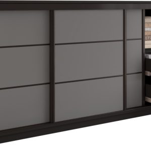 Komoda do sypialni z szufladami 200 cm LOFT czarny / grafit 702283 Komoda do sypialni z szufladami 200 cm LOFT czarny / grafit 702283