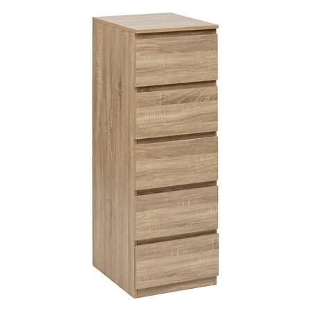 Komoda Dolo 5 szuflad z efektem drewna skandynawski styl 685148