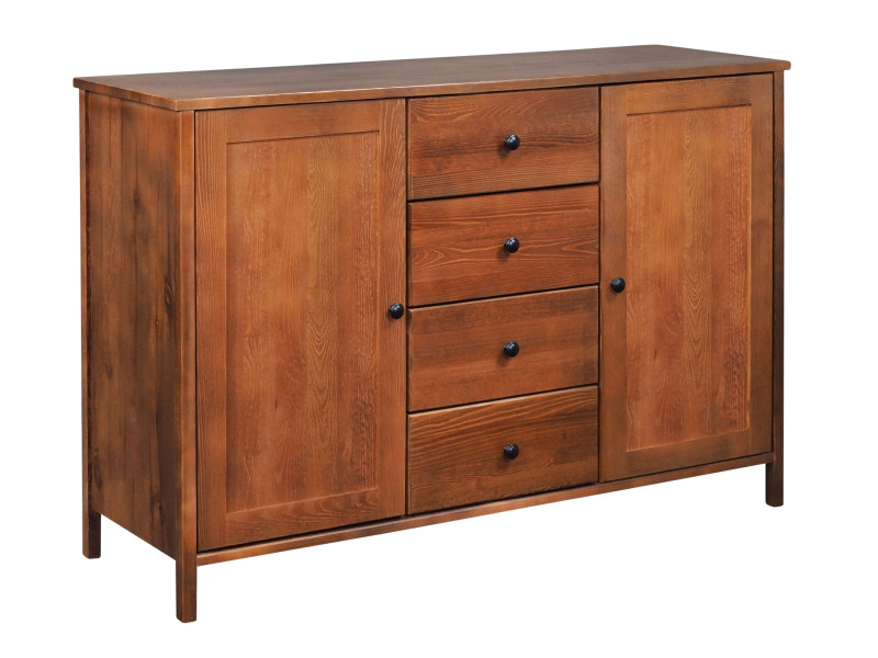 Komoda drewniana 143 cm Prestige z 2 drzwiami i 4 szufladami kasztan 511233