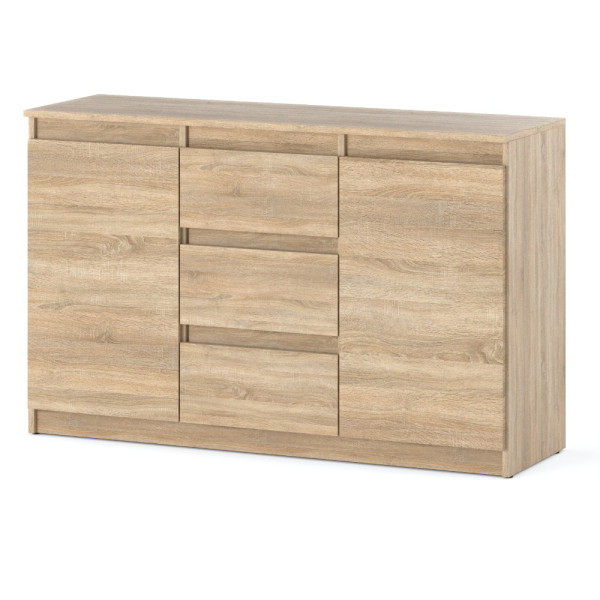 Komoda drewniana 3 szuflady do salonu sypialni 120cm sonoma 375568