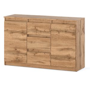 Komoda drewniana 3 szuflady do salonu sypialni 120cm wotan 375565 Komoda drewniana 3 szuflady do salonu sypialni 120cm wotan 375565