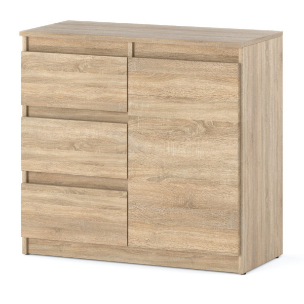Komoda drewniana 3 szuflady do salonu sypialni 80cm sonoma 376138