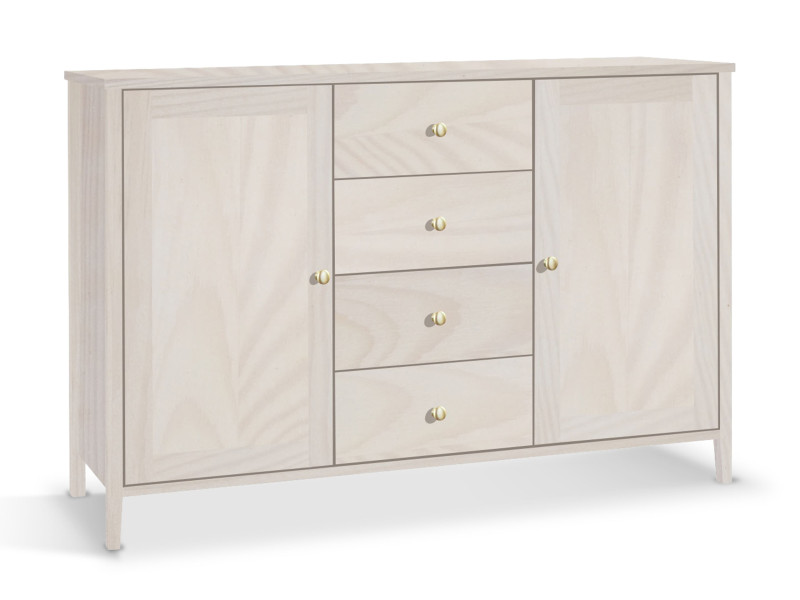 Komoda drewniana 4 szuflady 2 drzwi Colorado Gold IV, kolor bielony 669934