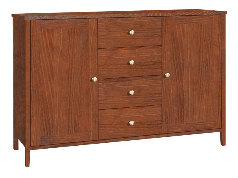 Komoda drewniana 4 szuflady 2 drzwi Colorado Gold IV, kolor kasztan 669927