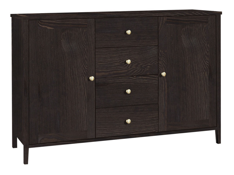 Komoda drewniana 4 szuflady 2 drzwi Colorado Gold IV, kolor orzech 669931