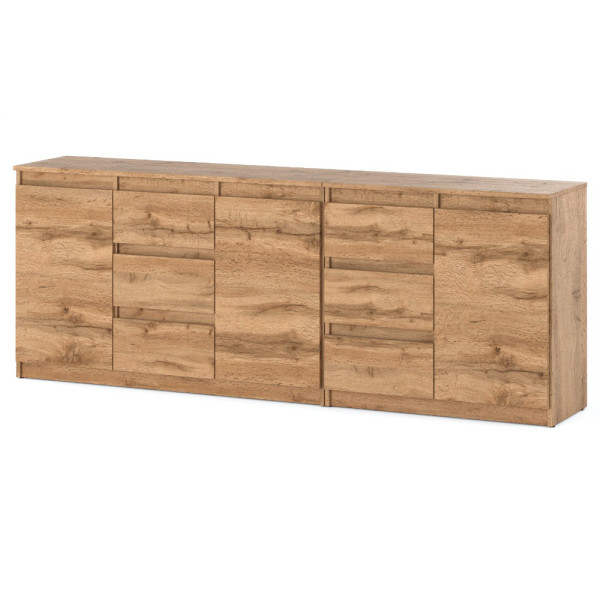 Komoda drewniana 6 szuflad 200cm do pokoju dziecięcego wotan 375562