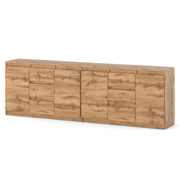 Komoda drewniana dąb wotan pojemna duża szafka rtv 240cm 595367