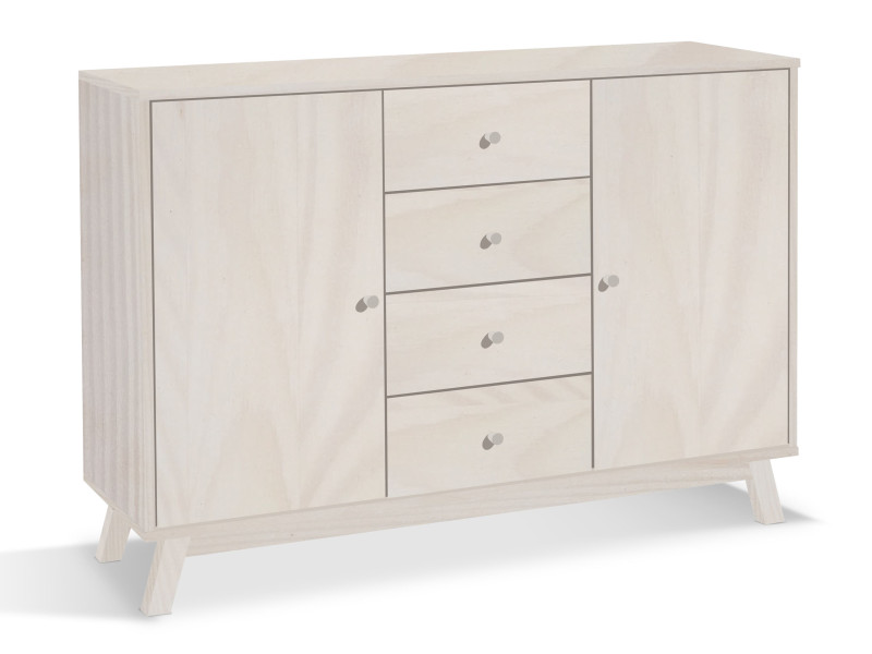 Komoda drewniana Oregon wood III, kolor bielony 683354