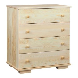 Komoda drewniana z 4 szufladami III MODERN, kolor sosnowy 312957 Komoda drewniana z 4 szufladami III MODERN, kolor sosnowy 312957