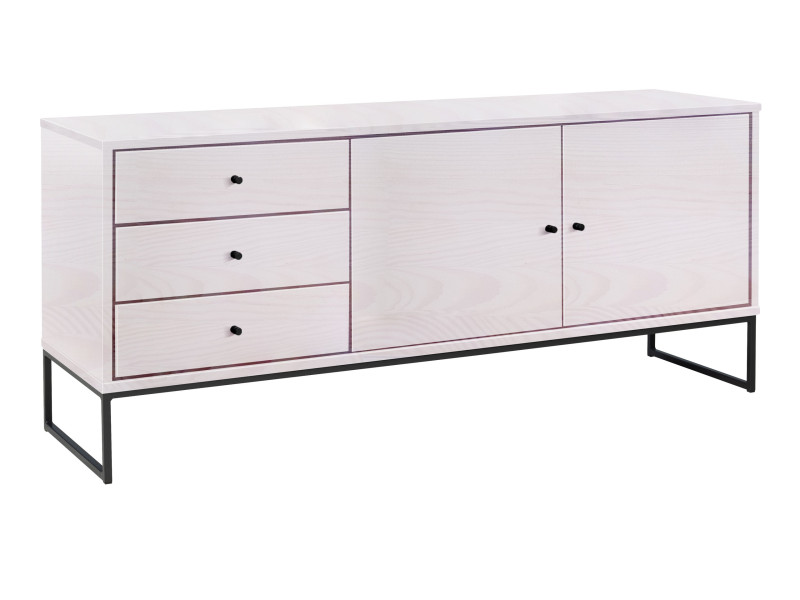 Komoda drewno i metal II MEGAN LOFT, kolor bielony 359375