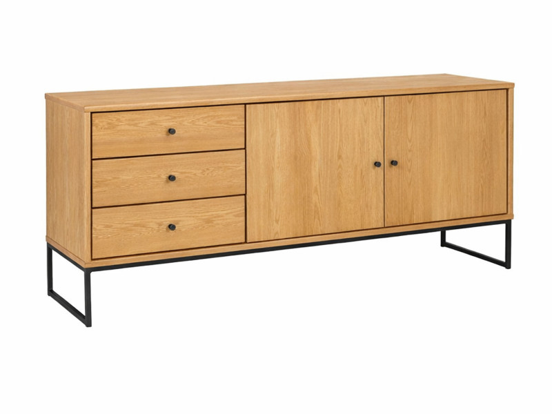 Komoda drewno i metal II MEGAN LOFT, kolor dębowy 359377