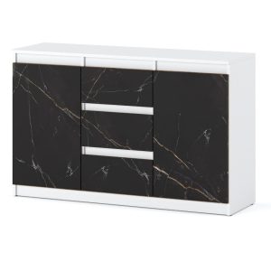 Komoda duża 120cm szafka 3 szuflady biały mat san sebastian 594881 Komoda duża 120cm szafka 3 szuflady biały mat san sebastian 594881