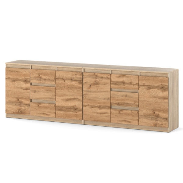 Komoda duża do salonu dąb sonoma wotan szafka 240cm pojemna 595307