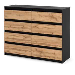 Komoda duża nowoczesna 120cm szafka loft rtv czarna wotan 412649 Komoda duża nowoczesna 120cm szafka loft rtv czarna wotan 412649