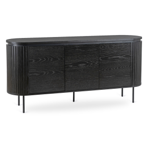 Komoda Duża Z Lamelami Drewniana Loft Do Salonu Sypialni Czarny Beck 160 cm 708061 Komoda Duża Z Lamelami Drewniana Loft Do Salonu Sypialni Czarny Beck 160 cm 708061