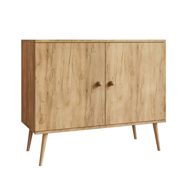 Komoda dwudrzwiowa HARMONY dąb craft złoty 161035