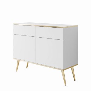 Komoda dwudrzwiowa OXFORD KSZ107 z szufladami, biały 858851 Komoda dwudrzwiowa OXFORD KSZ107 z szufladami, biały 858851
