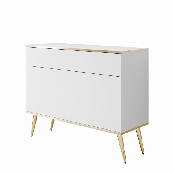 Komoda dwudrzwiowa OXFORD KSZ107 z szufladami, biały 858851