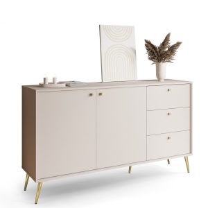 Komoda dwudrzwiowa ROSEA 156 cm beż piaskowy 764677 Komoda dwudrzwiowa ROSEA 156 cm beż piaskowy 764677