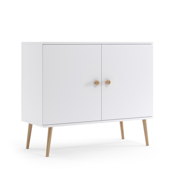 Komoda dwudrzwiowa uchwyty sznurkowe IKON 100cm Biała 247872