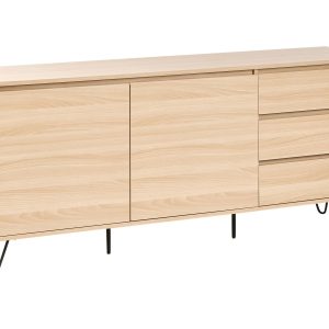 Komoda dwudrzwiowa z 3 szufladami jasnobrązowa 662564 Komoda dwudrzwiowa z 3 szufladami jasnobrązowa 662564