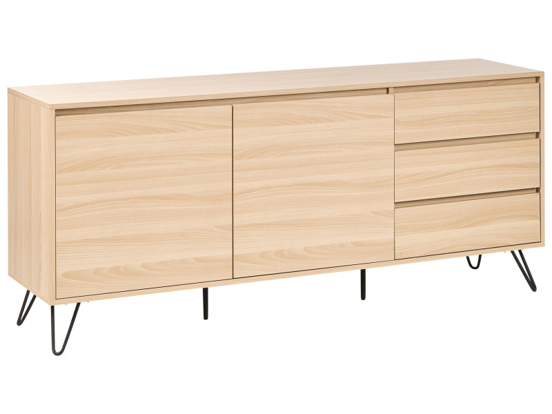 Komoda dwudrzwiowa z 3 szufladami jasnobrązowa 662564