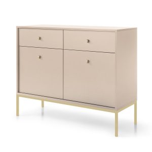 Komoda dwudrzwiowa z szufladami MOLLY 104 cm Beżowa 465934 Komoda dwudrzwiowa z szufladami MOLLY 104 cm Beżowa 465934
