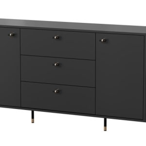 Komoda dwudrzwiowa z szufladami zaokrąglona ZANTE CZARNY MAT 325005 Komoda dwudrzwiowa z szufladami zaokrąglona ZANTE CZARNY MAT 325005