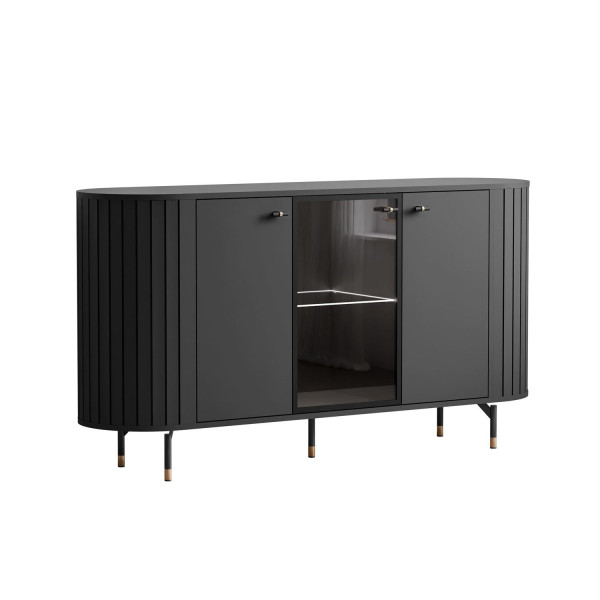 Komoda ELODIE 3D z oświetleniem LED, czarny 859098