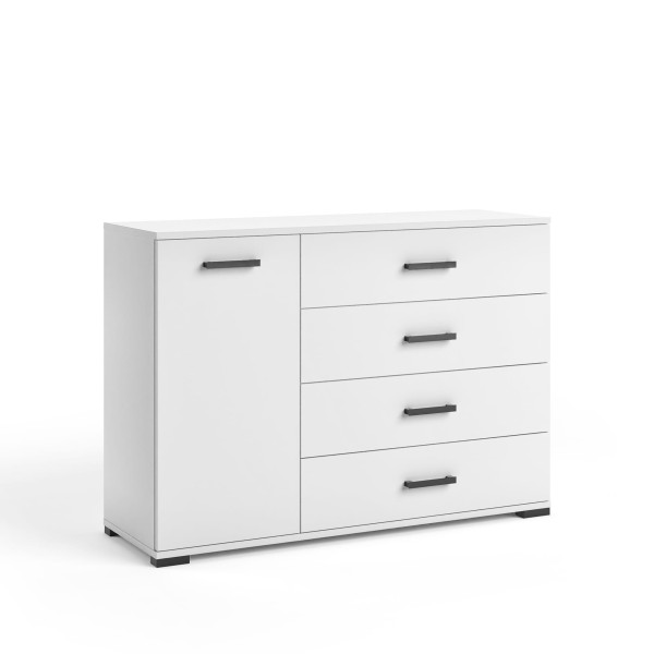 Komoda FELIX 2 biała 120 cm z czterema szufladami i drzwiczkami 902739