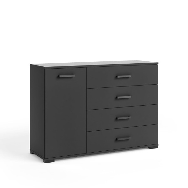 Komoda FELIX 2 czarna 120 cm nowoczesna z szufladami i szafką 902691