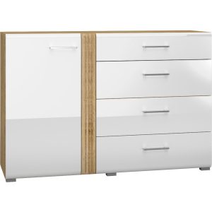 Komoda FLORIN FS04 dąb castello / biały połysk 246654
