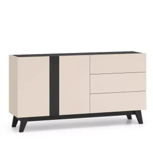 Komoda FREYA 03 2D3S 160 kaszmirowa/czarna 551697 Komoda FREYA 03 2D3S 160 kaszmirowa/czarna 551697
