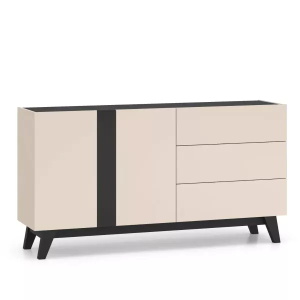 Komoda FREYA 03 2D3S 160 kaszmirowa/czarna 551697
