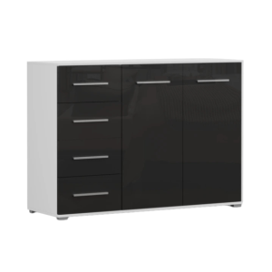 Komoda Frida 01 2D4S Biały/Czarny Połysk 823920 Komoda Frida 01 2D4S Biały/Czarny Połysk 823920