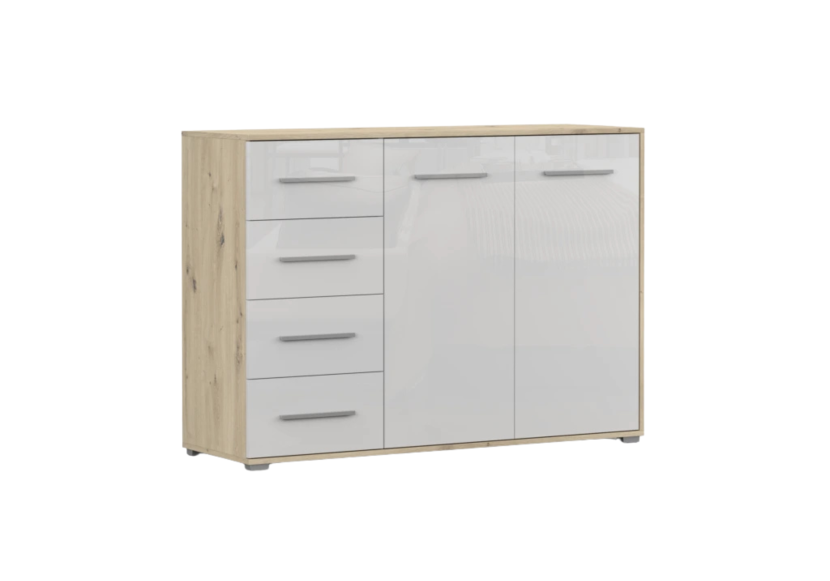 Komoda Frida 01 2D4S Dąb Artisan/Biały Połysk 823923