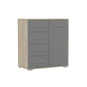 Komoda Frida Mini 01 1D4S Dąb Sonoma/Szary 823914 Komoda Frida Mini 01 1D4S Dąb Sonoma/Szary 823914