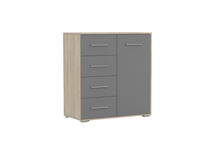 Komoda Frida Mini 01 1D4S Dąb Sonoma/Szary 823914