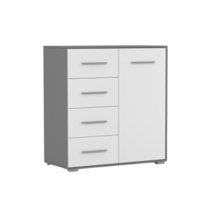 Komoda Frida Mini 01 1D4S Szary/Biały 825434 Komoda Frida Mini 01 1D4S Szary/Biały 825434