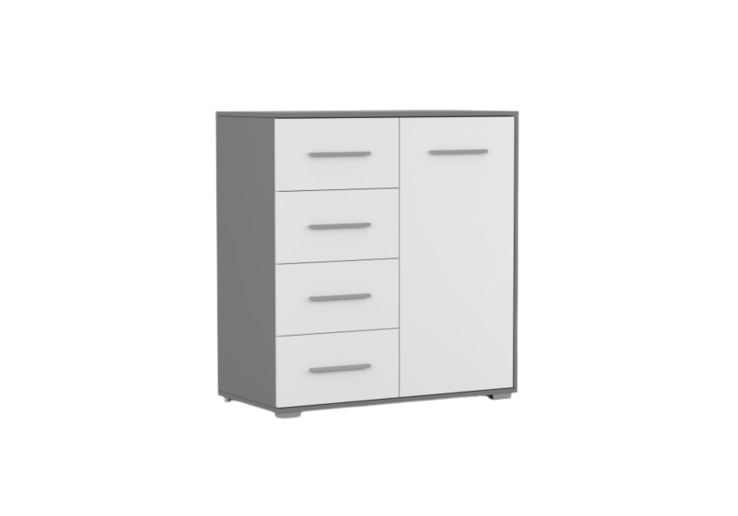 Komoda Frida Mini 01 1D4S Szary/Biały 825434