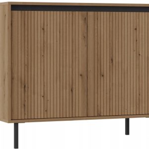 KOMODA GLAMOUR 100 cm RYFLE Nóżki METAL 2D DĄB EVOKE OSAKA 349732
