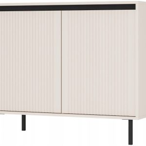 KOMODA GLAMOUR 100 cm RYFLE Nóżki METALOWE 2D BEŻOWA OSAKA 349731