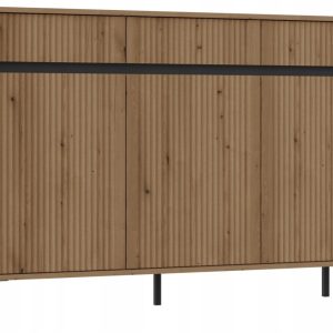 KOMODA GLAMOUR 149 cm RYFLE Nóżki METAL 3D3S DĄB EVOKE OSAKA 349723