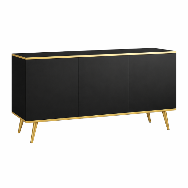 Komoda GOLD czarna + złote dodatki 1017554