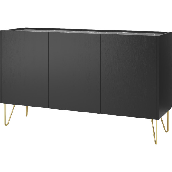Komoda HARMONIX 03 czarny / czarny marmur 246628